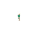 Charms doré duo de prehnite et onyx verte avec pampille
