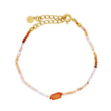 Bracelet doré duo de cornaline et opale de feu