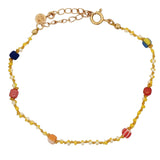 Golden bracelet with miyuki beads and yellow thread