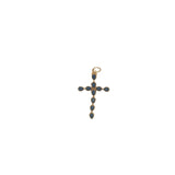 Charms doré croix fine en lapis lazuli