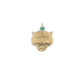 Charms doré tête de tigre avec turquoise et tête de bouddha au dos