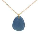 Gold necklace with faceted natural stone not set