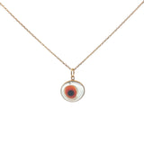 Collier doré oeil coloré verre soufflé transparent