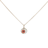 Collier doré oeil coloré verre soufflé transparent