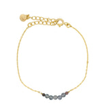 Bracelet doré pierres facettées en Iolite et Grenat