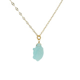 Collier doré tortue en apatite 42cm