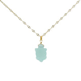 Collier doré tortue en apatite 42cm