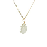 Collier doré tortue en préhnite 42cm