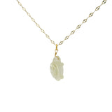 Collier doré tortue en préhnite 42cm
