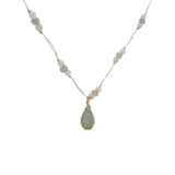 Collier en fil orné d'un mix de pierres  42cm