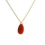 Gold necklace with faceted natural stone not set