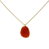 Gold necklace with faceted natural stone not set