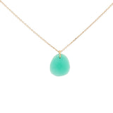 Gold necklace with faceted natural stone not set