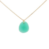 Gold necklace with faceted natural stone not set