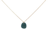 Gold necklace with faceted natural stone not set