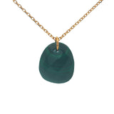 Gold necklace with faceted natural stone not set