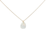Gold necklace with faceted natural stone not set