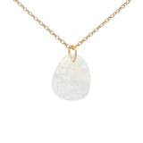 Gold necklace with faceted natural stone not set