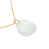 Gold necklace with faceted natural stone not set