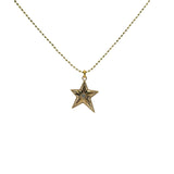 Collier doré et pendentif étoile et zircons 50cm