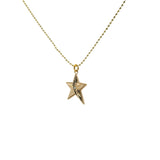 Collier doré et pendentif étoile et zircons 50cm