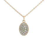 Collier doré médaille ovale en zircons 42 cm