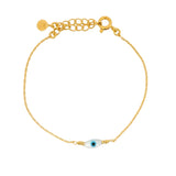 Gold bracelet and mother-of-pearl eye