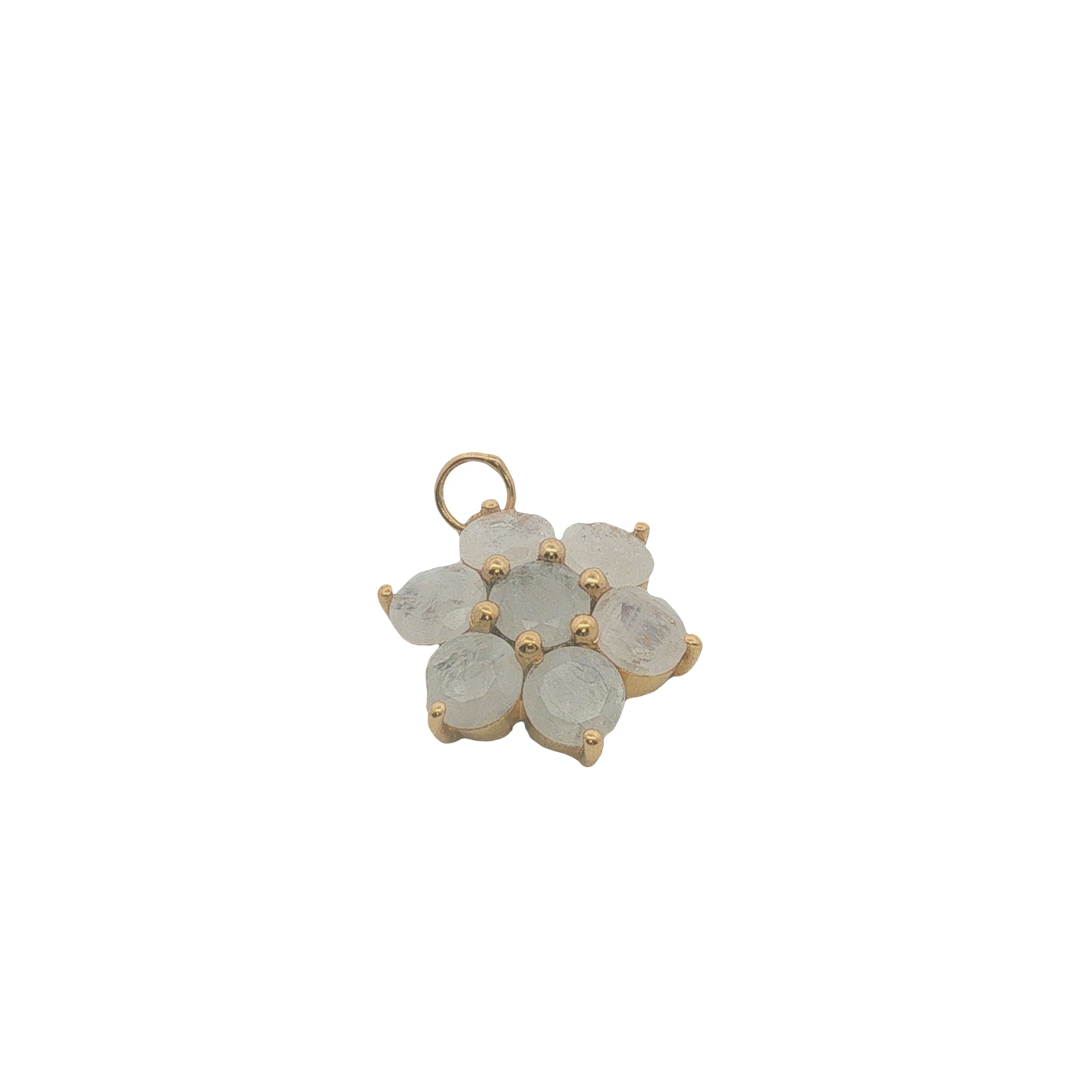 Charms doré fleur avec pierre de lune