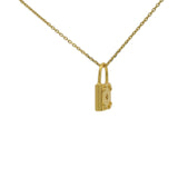 Collier doré cadenas zircons 42 cm