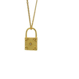 Collier doré cadenas zircons 42 cm