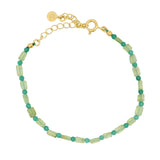 Bracelet doré duo de Prehnite et Onyx verte