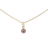 Collier doré petit oeil verre soufflé rouge 42 cm