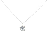 925 silver necklace with star of David and zircons pendant