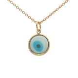 Collier doré oeil plat blanc 42 cm
