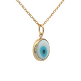Collier doré oeil plat blanc 42 cm
