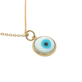 Collier doré oeil plat blanc 42 cm