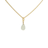 Gold necklace and faceted drop stone