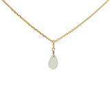 Gold necklace and faceted drop stone