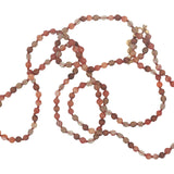 Collier doré perles oranges et en bois avec noeuds marrons 90 CM