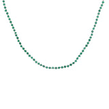 Collier doré alternance d'onyx verte et prehnite 42 cm