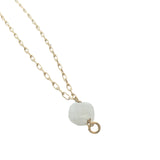 Collier doré pierre de lune avec anneau pour charms 42 cm