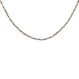 Collier doré perles de culture, perles dorées et grenat 42 cm