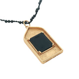 Collier doré porte Taj Mahal onyx noire 60 cm