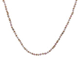Collier doré perles roses, couronnes dorées et noeuds roses 42 cm