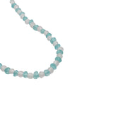 Collier doré alternance d'apatite et quartz rose 42 cm