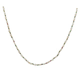 Collier doré alternance de perles de culture, rubis zoisite et perles dorées 42 cm