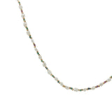 Collier doré alternance de perles de culture, rubis zoisite et perles dorées 42 cm