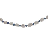 Collier doré perles de culture et lapis lazuli 42 cm