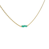 Ras de cou doré et onyx verte