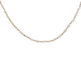Collier doré alternance de perles de culture, opale rose et perles dorées 42 cm